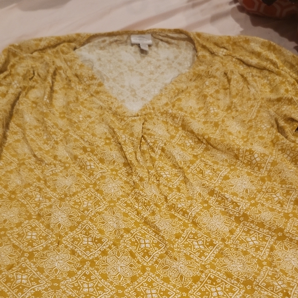 Yellow Patterned Women's Top